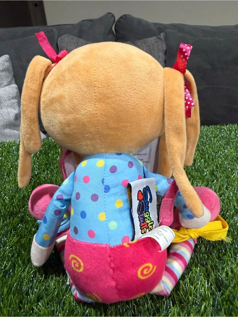 Snuggle Stuffs Doll, Soft Toy Stuffed Plush, Learn to Tie Activity, 15 inch
